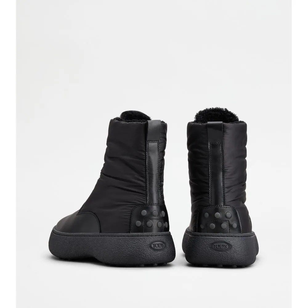 Tod's W. G. Lace-up Ankle Boots in Leather and Fabric