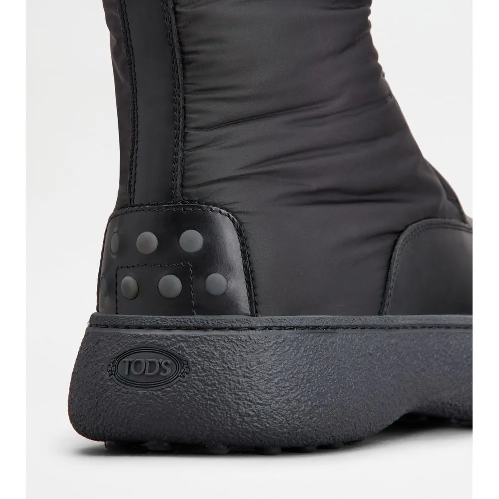 Tod's W. G. Lace-up Ankle Boots in Leather and Fabric