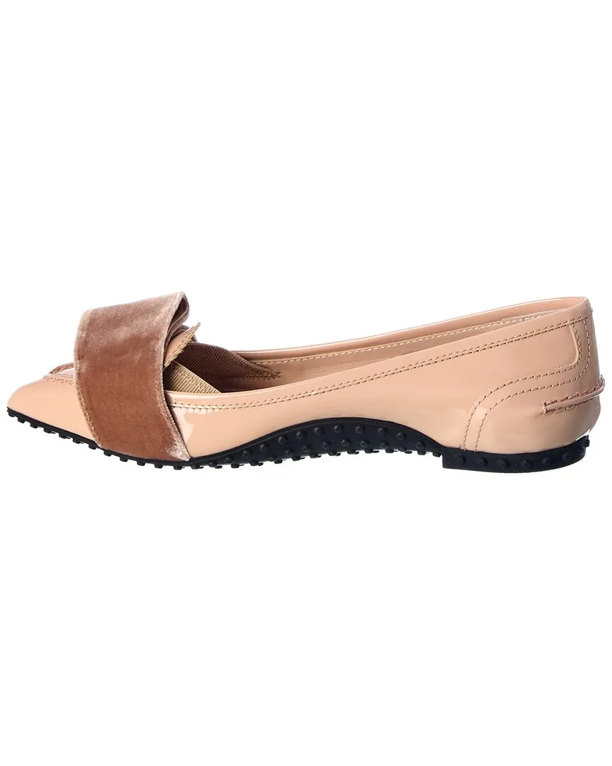 TODs x Alessandro Dell'Acqua Bow Detail Leather Flat