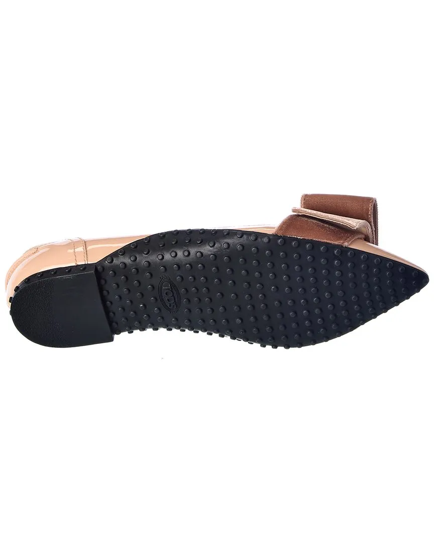 TODs x Alessandro Dell'Acqua Bow Detail Leather Flat