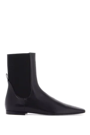 Toteme Women's Shiny  Leather Chelsea Boots With Rubber Sole
