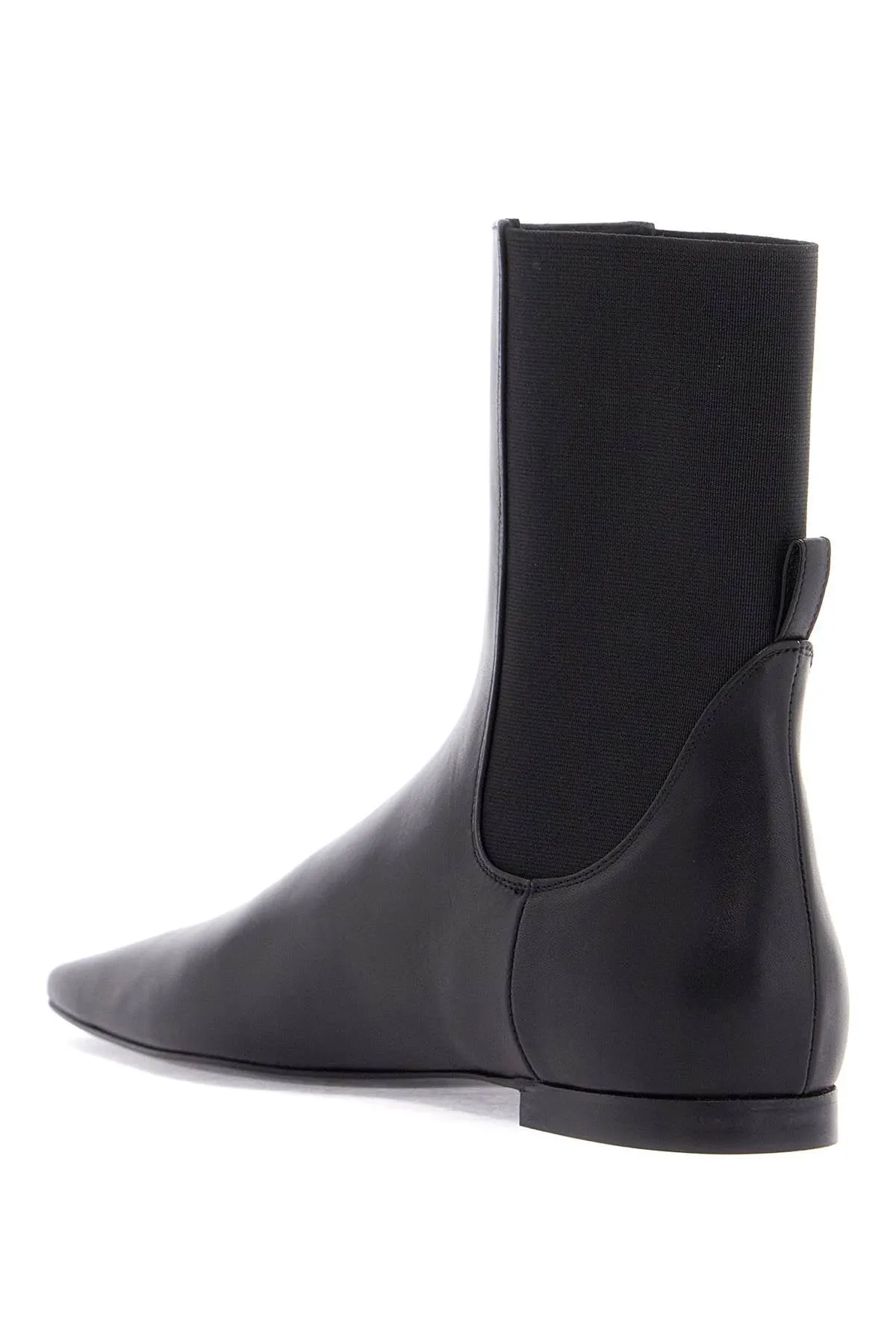 Toteme Women's Shiny  Leather Chelsea Boots With Rubber Sole