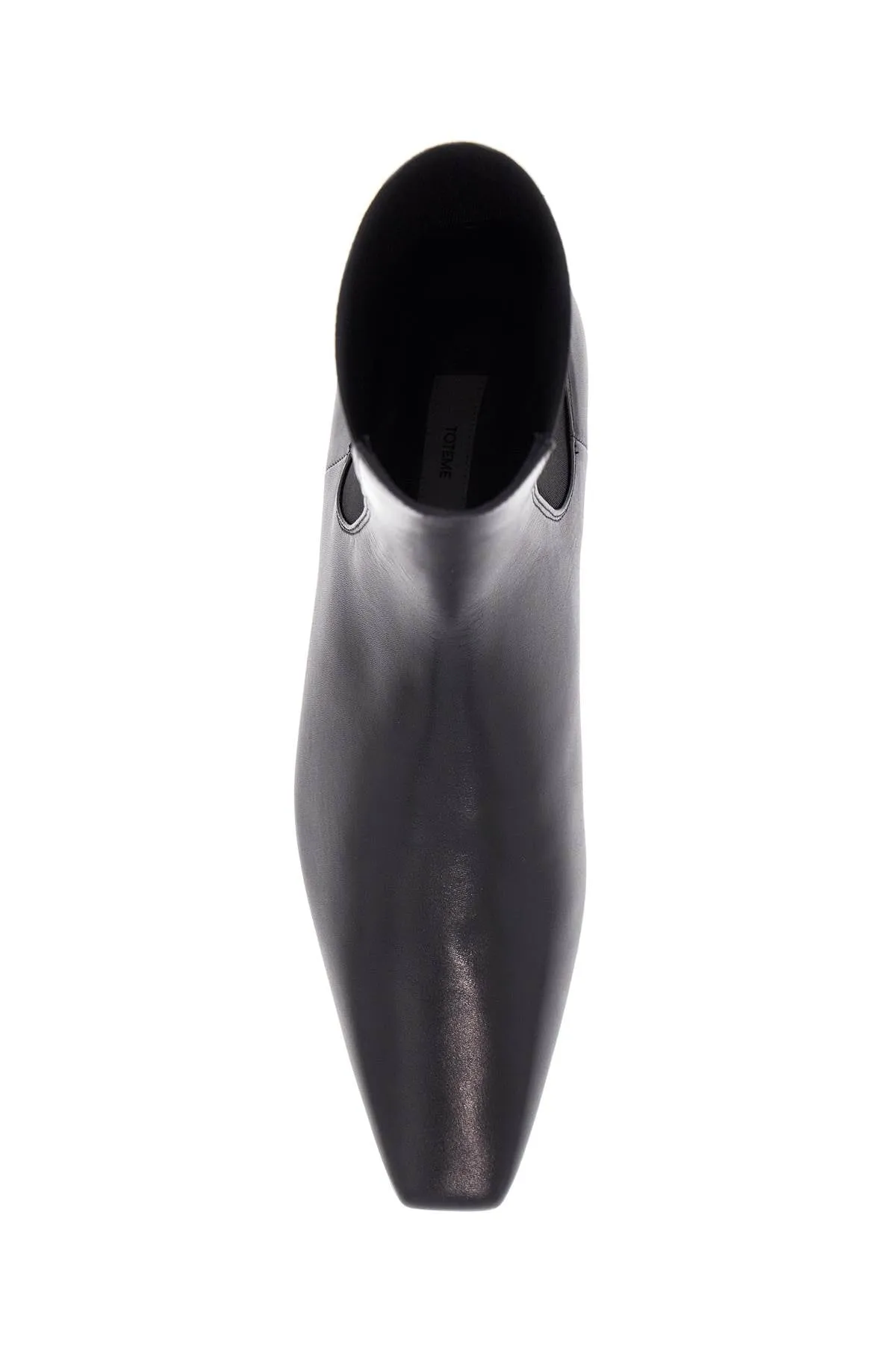 Toteme Women's Shiny  Leather Chelsea Boots With Rubber Sole