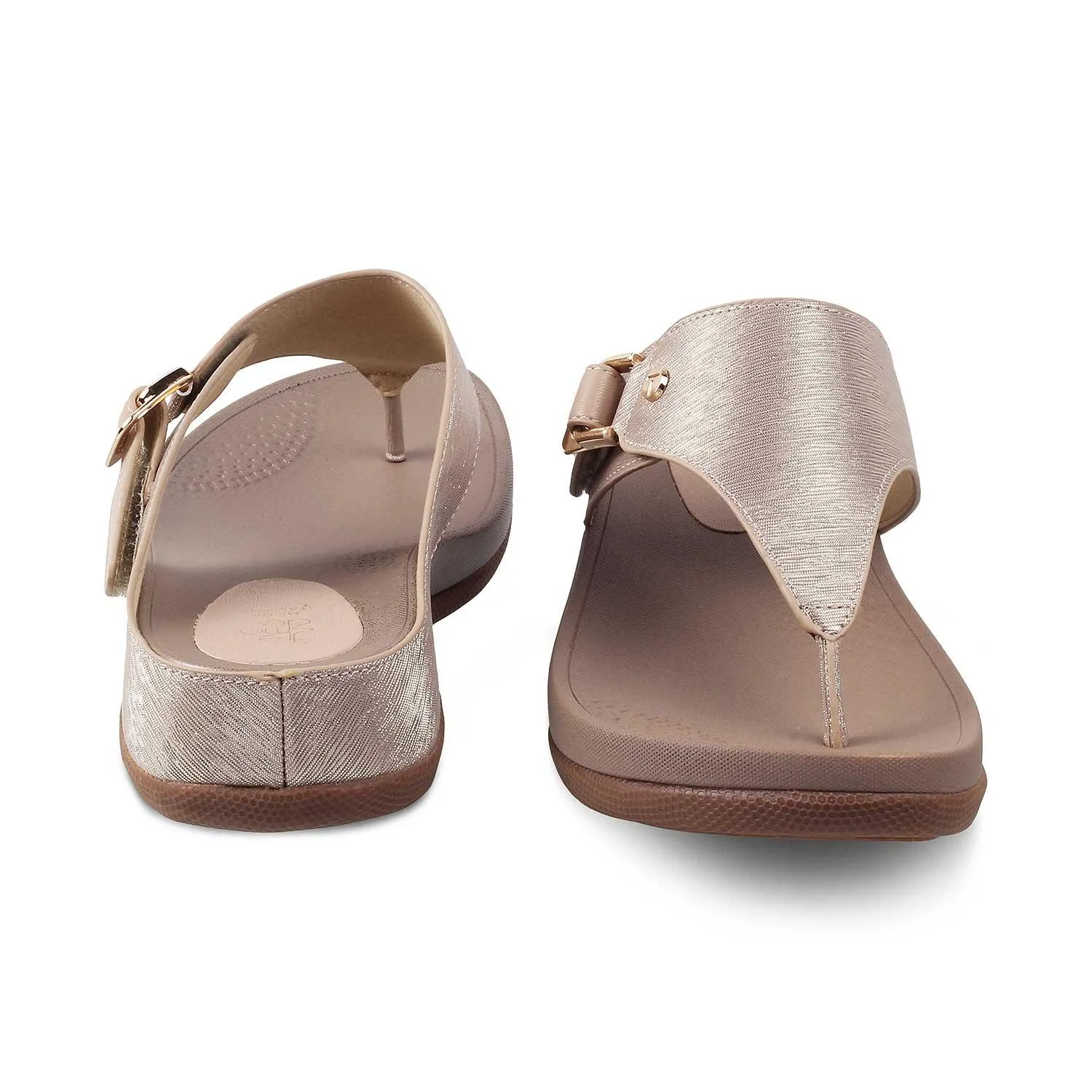 Tresmode Aaryed Gold Women's Casual Platform Flats