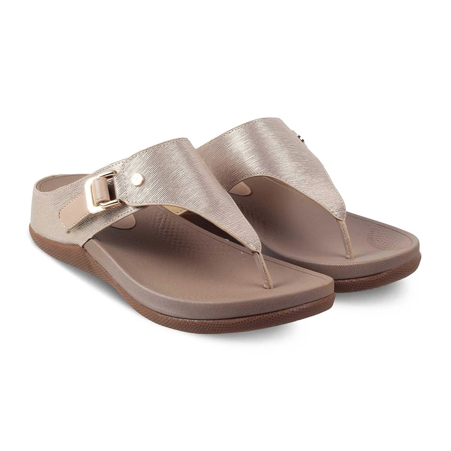 Tresmode Aaryed Gold Women's Casual Platform Flats