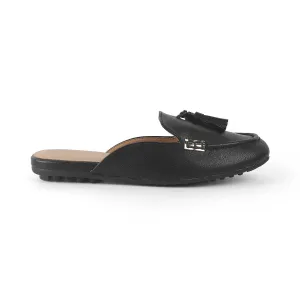 Tresmode Amassle Black Women's Dress Tassel Mules