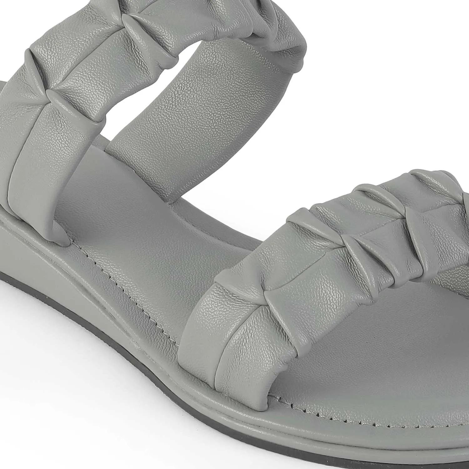Tresmode Belo Grey Women's Casual Small Wedge Sandals