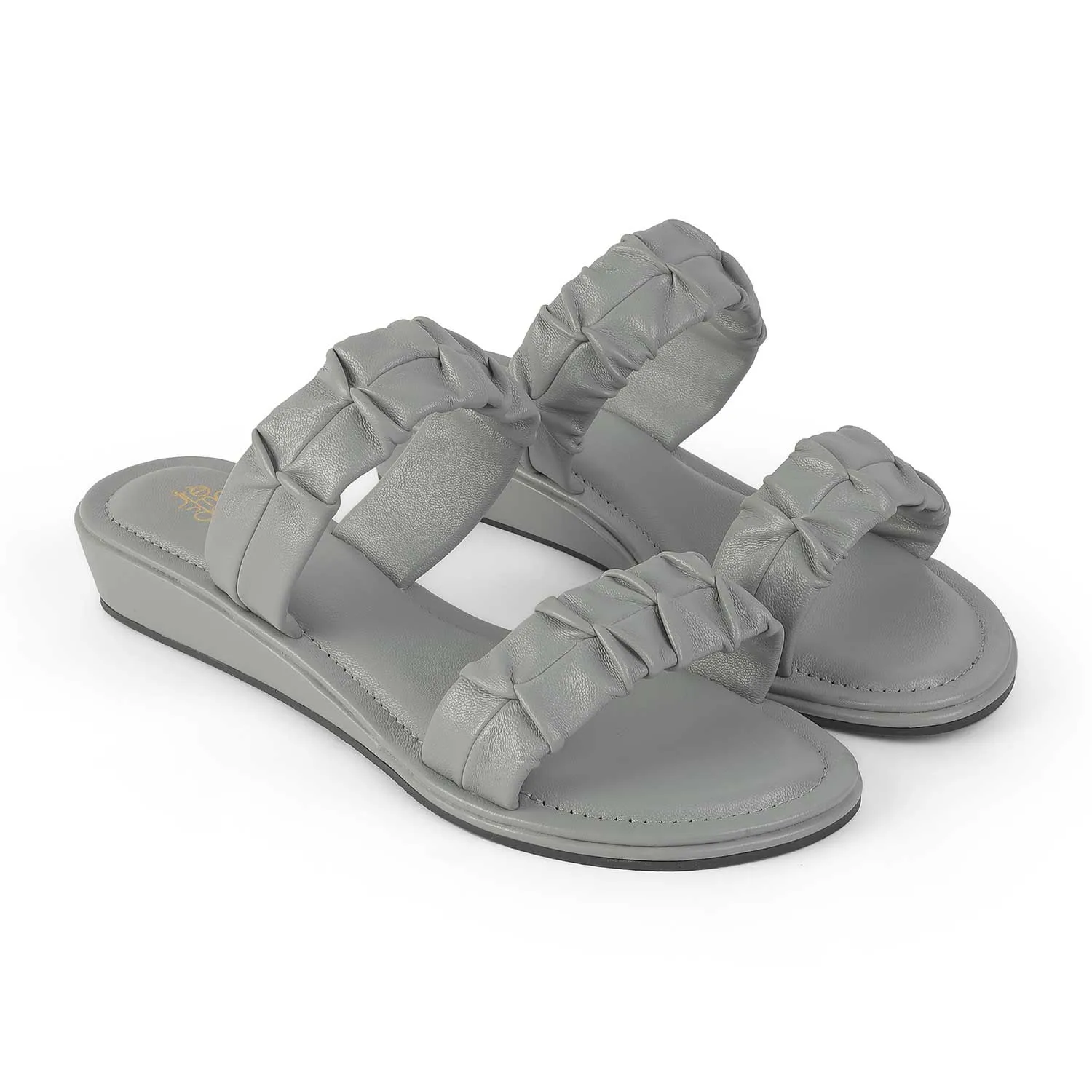 Tresmode Belo Grey Women's Casual Small Wedge Sandals