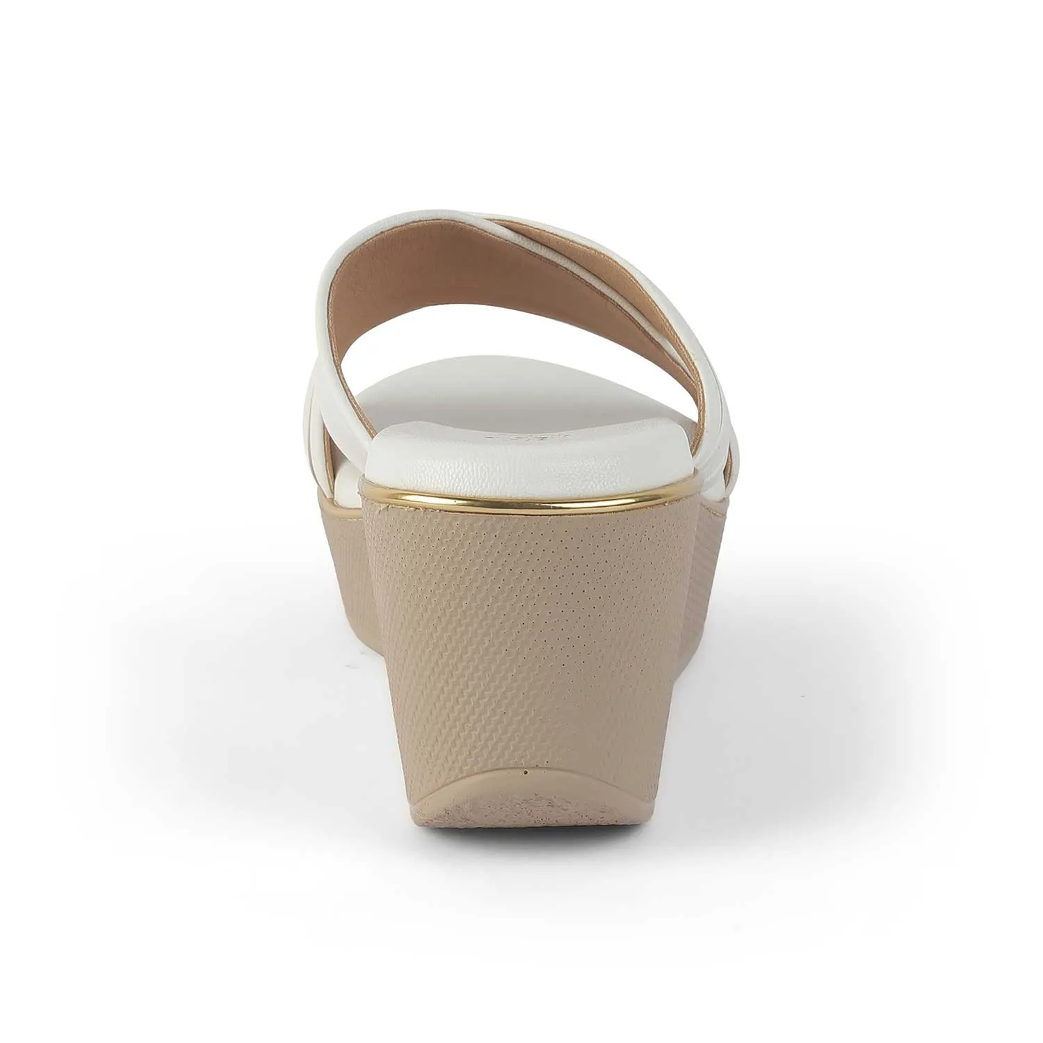 Tresmode Boise White Women's Dress Wedge Sandals