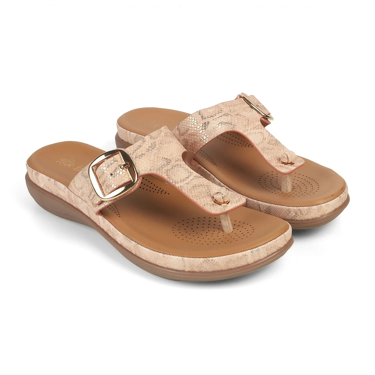Tresmode Espoo Champagne Women's Casual Platform Flats