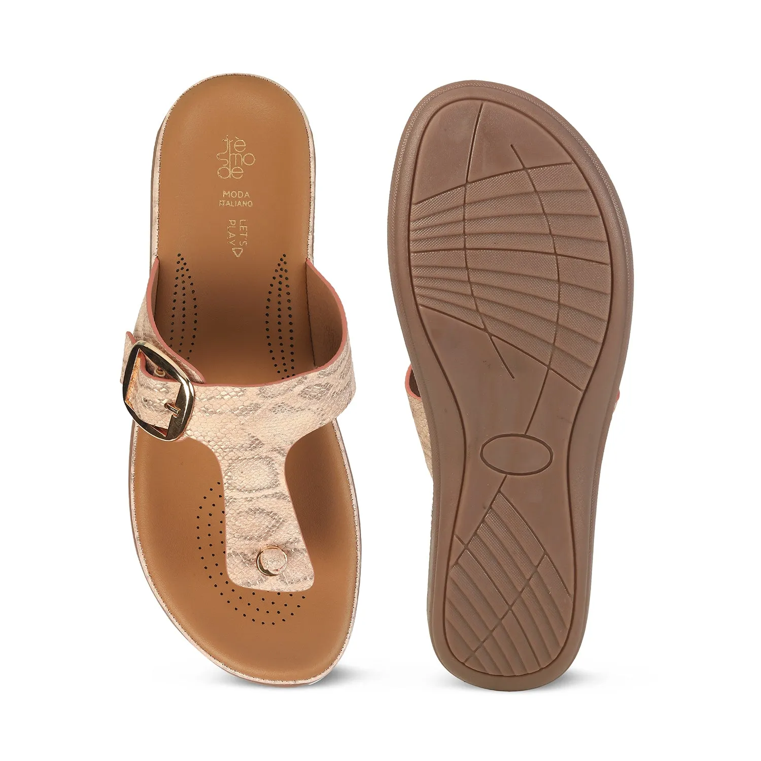 Tresmode Espoo Champagne Women's Casual Platform Flats