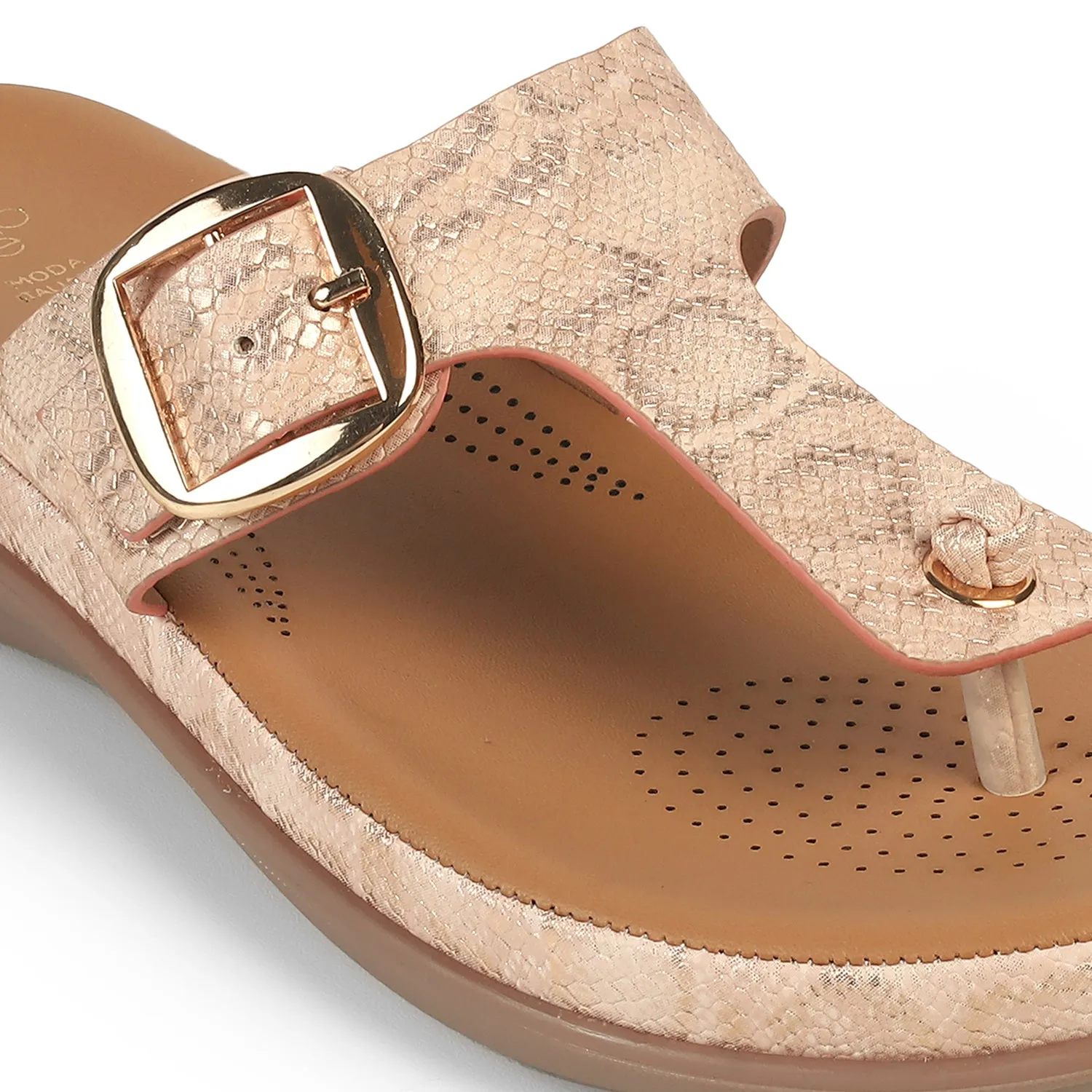 Tresmode Espoo Champagne Women's Casual Platform Flats