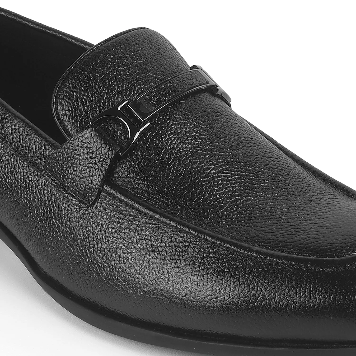 Tresmode Eva Black Men's Leather Loafers