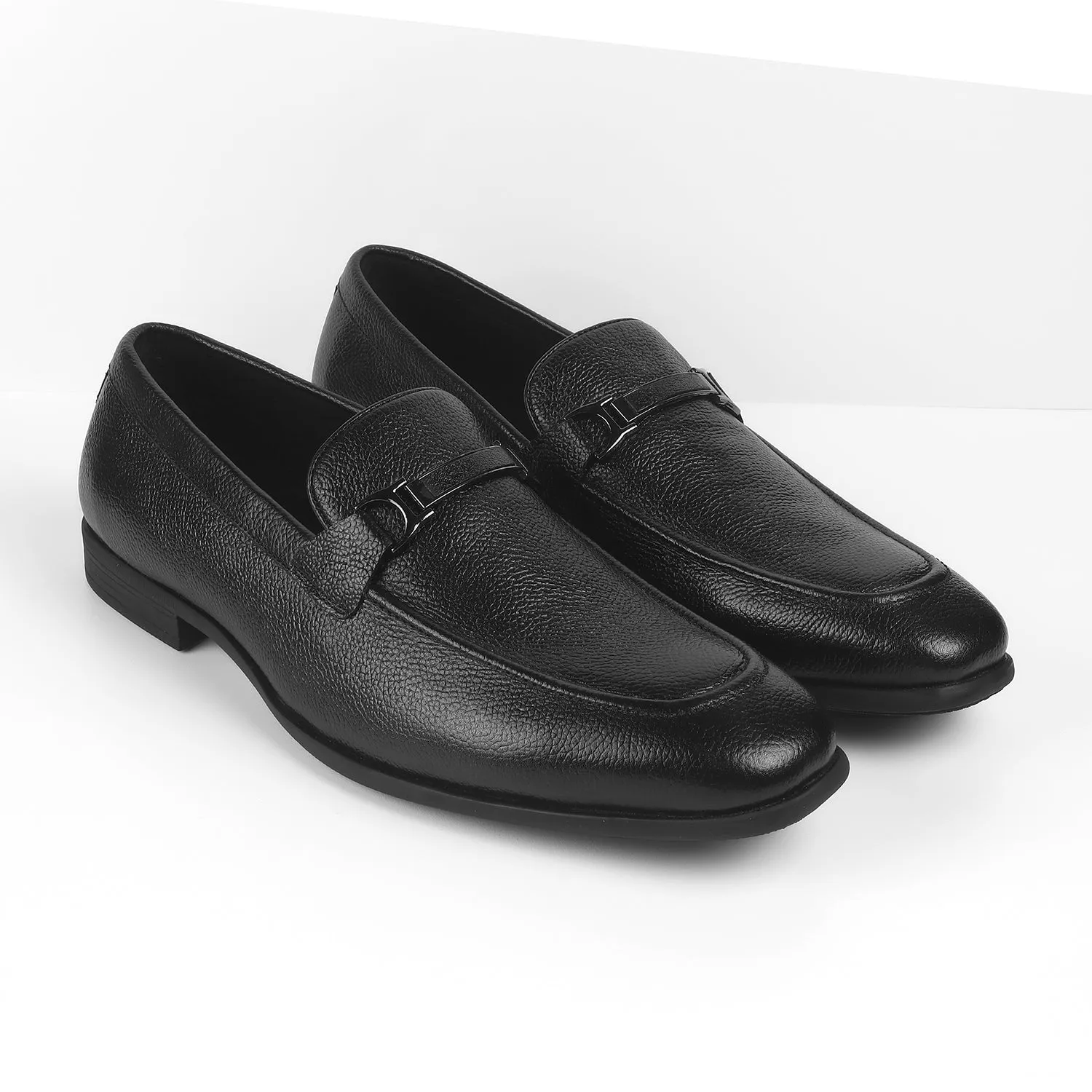 Tresmode Eva Black Men's Leather Loafers