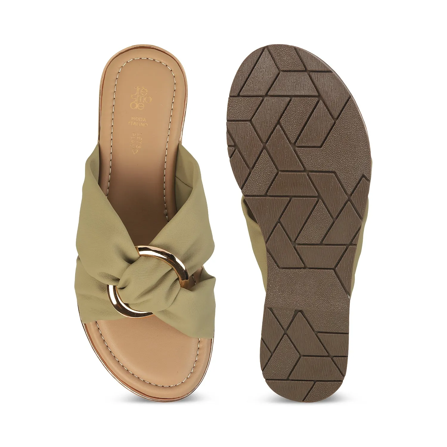 Tresmode Glammy Green Women's Casual Flats