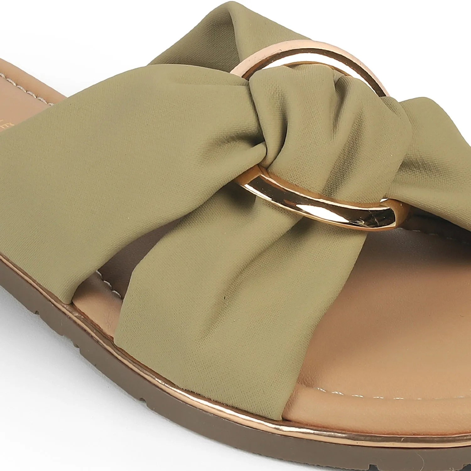 Tresmode Glammy Green Women's Casual Flats