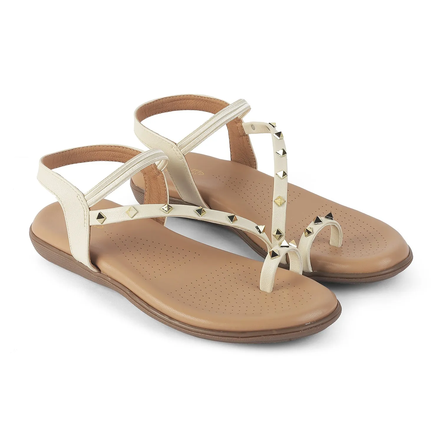 Tresmode Hastud Cream Women's Casual Flats