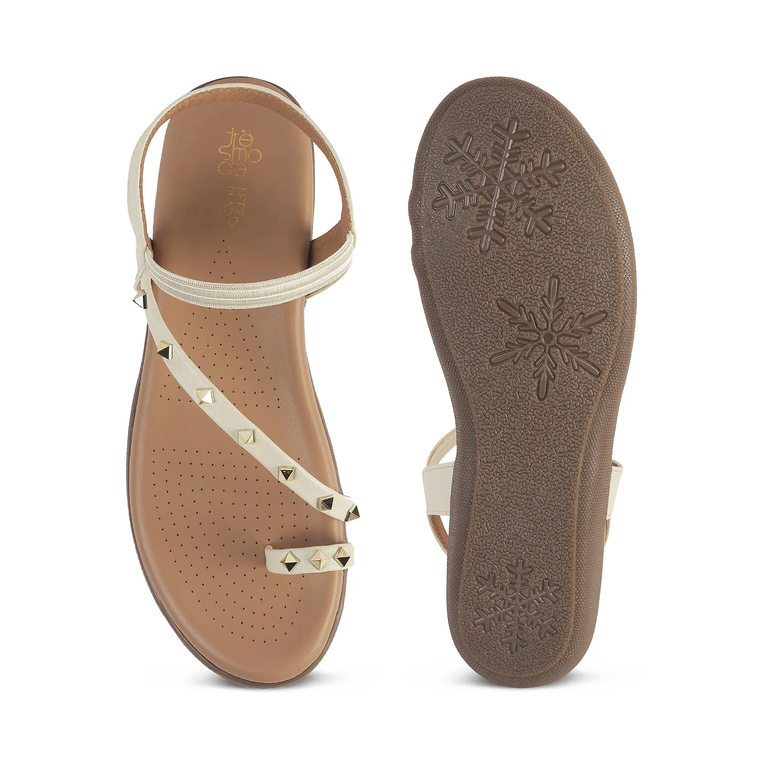 Tresmode Hastud Cream Women's Casual Flats