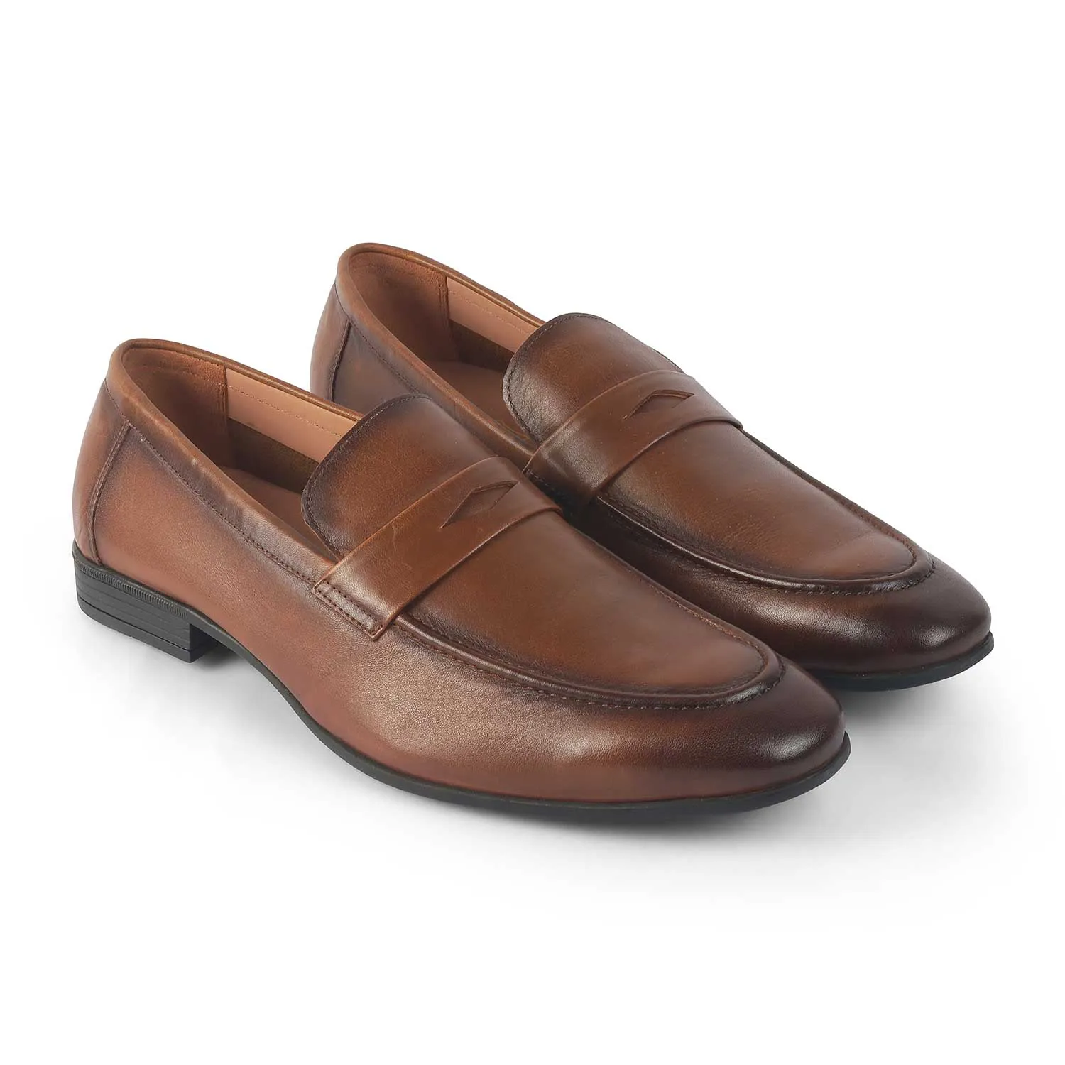 Tresmode Hawk Tan Men's Leather Penny Loafers