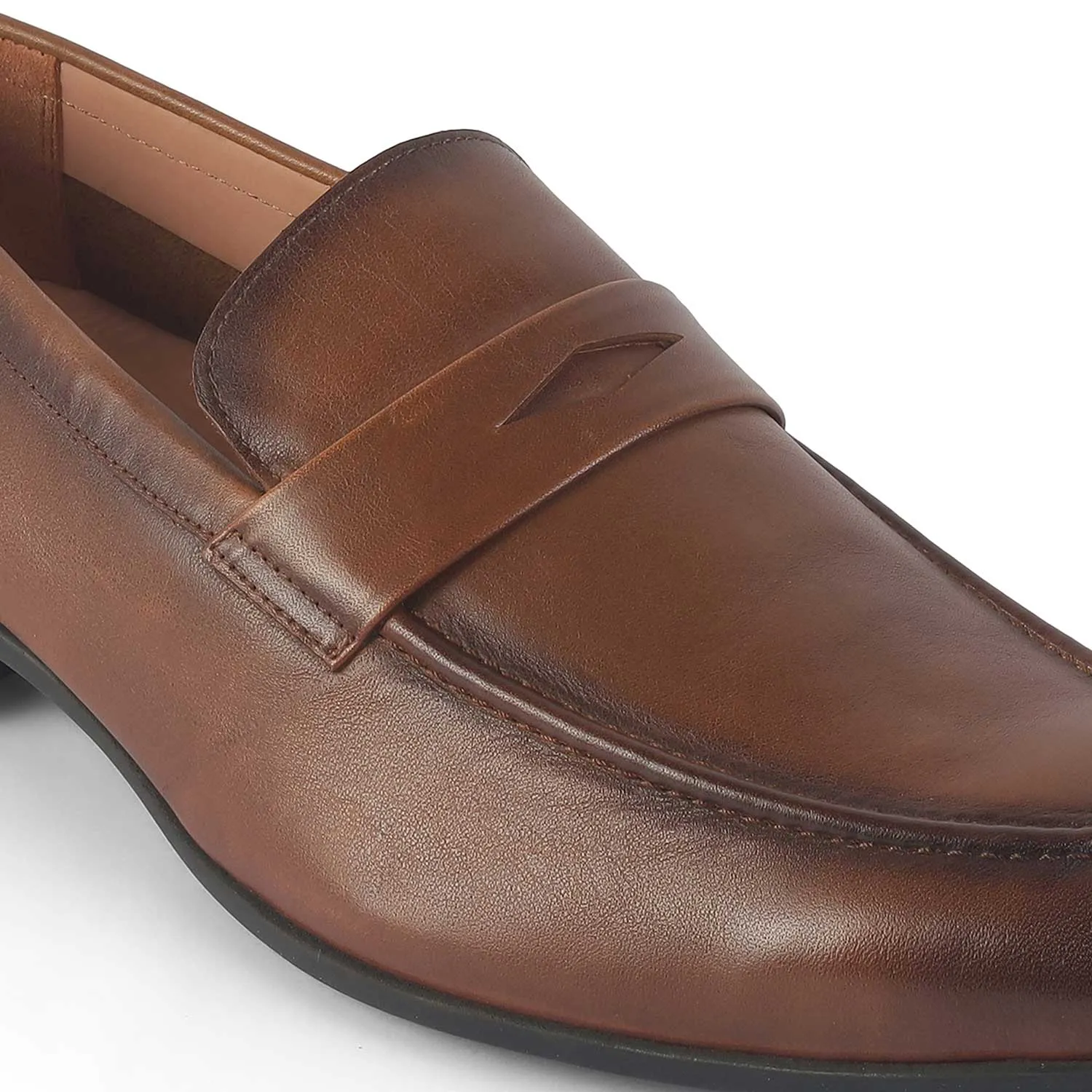 Tresmode Hawk Tan Men's Leather Penny Loafers