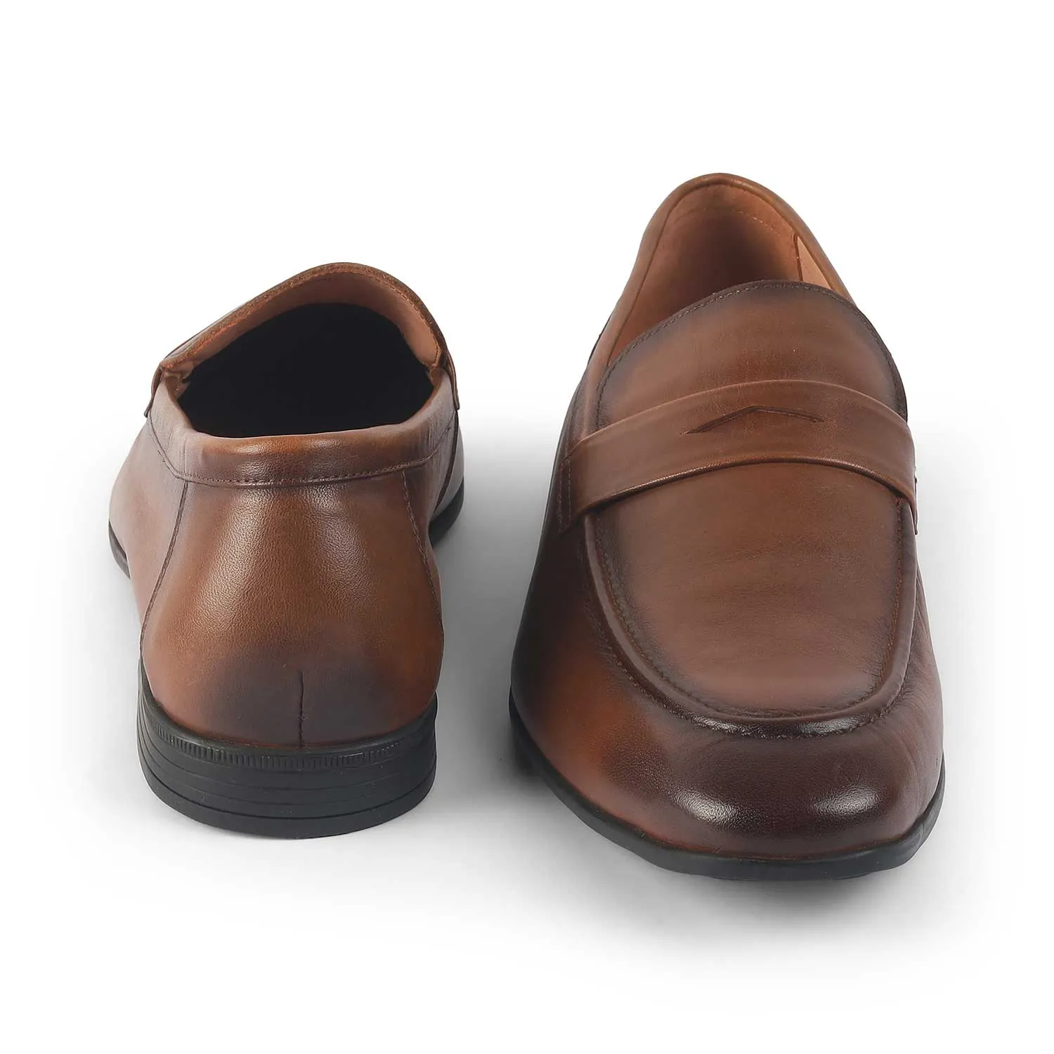 Tresmode Hawk Tan Men's Leather Penny Loafers