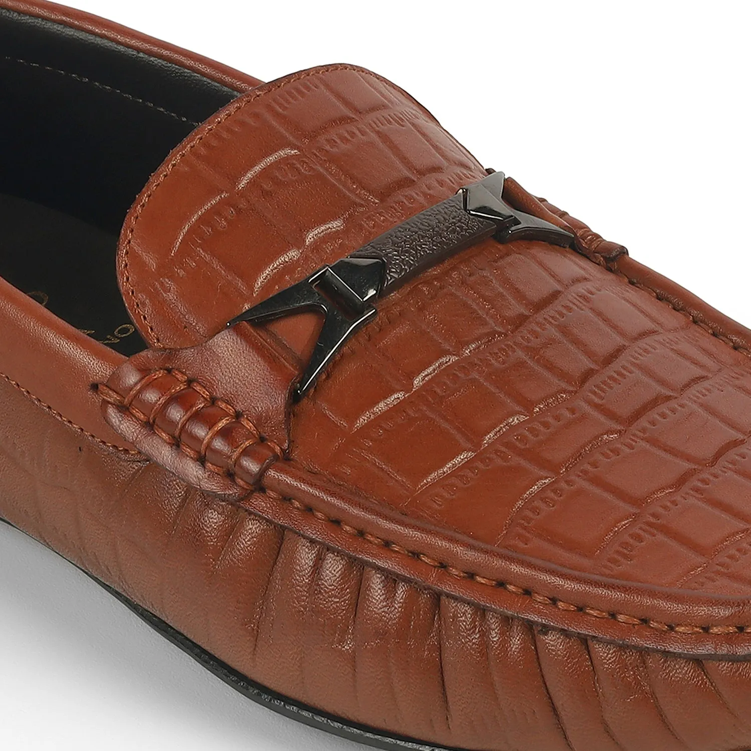 Tresmode Hummer Tan Men's Leather Driving Loafers