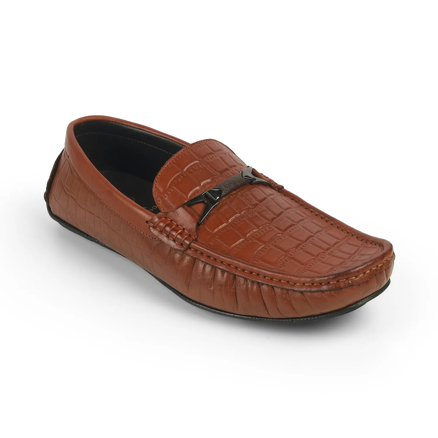 Tresmode Hummer Tan Men's Leather Driving Loafers