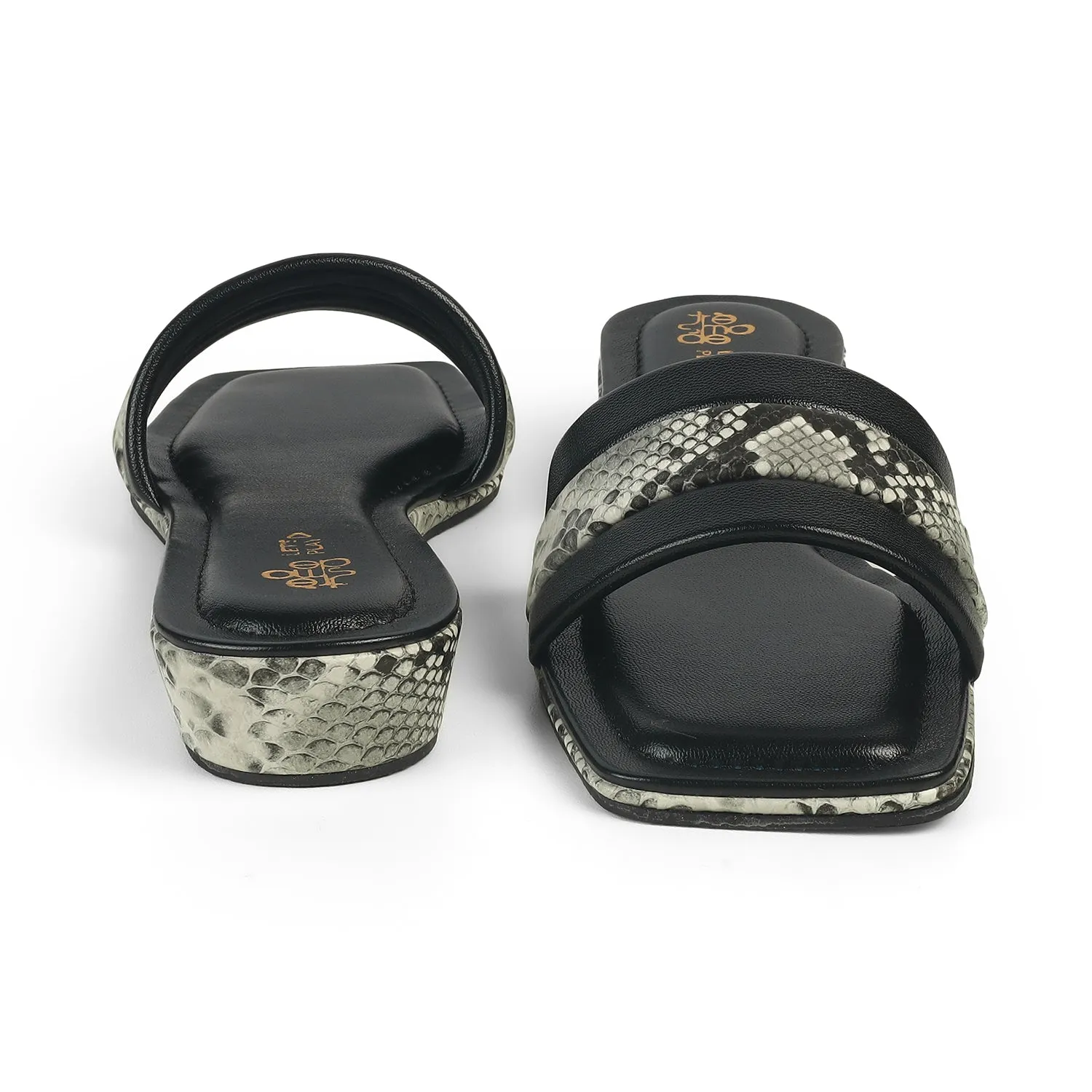 Tresmode Kelo Black Women's Dress Small Wedge Sandals