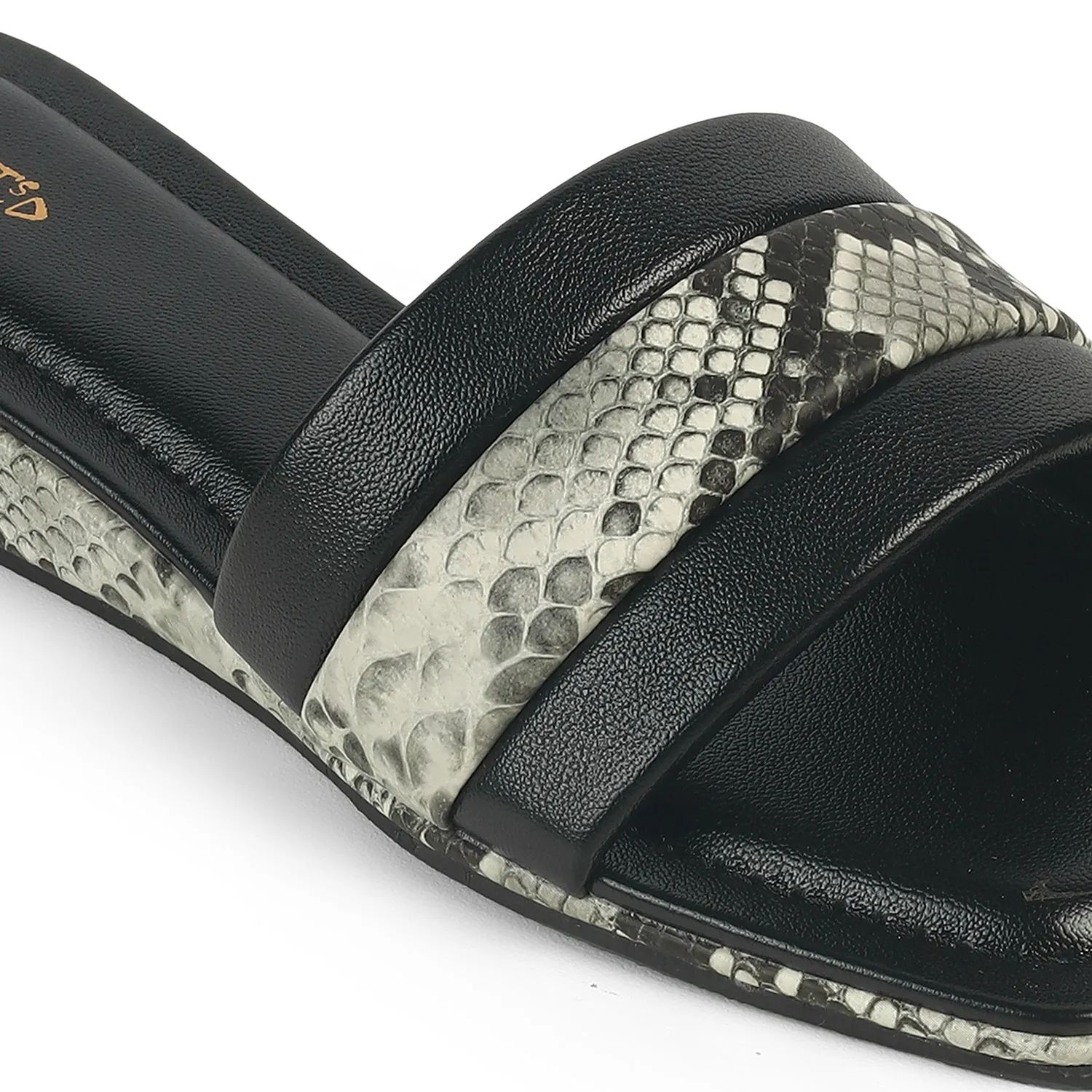Tresmode Kelo Black Women's Dress Small Wedge Sandals