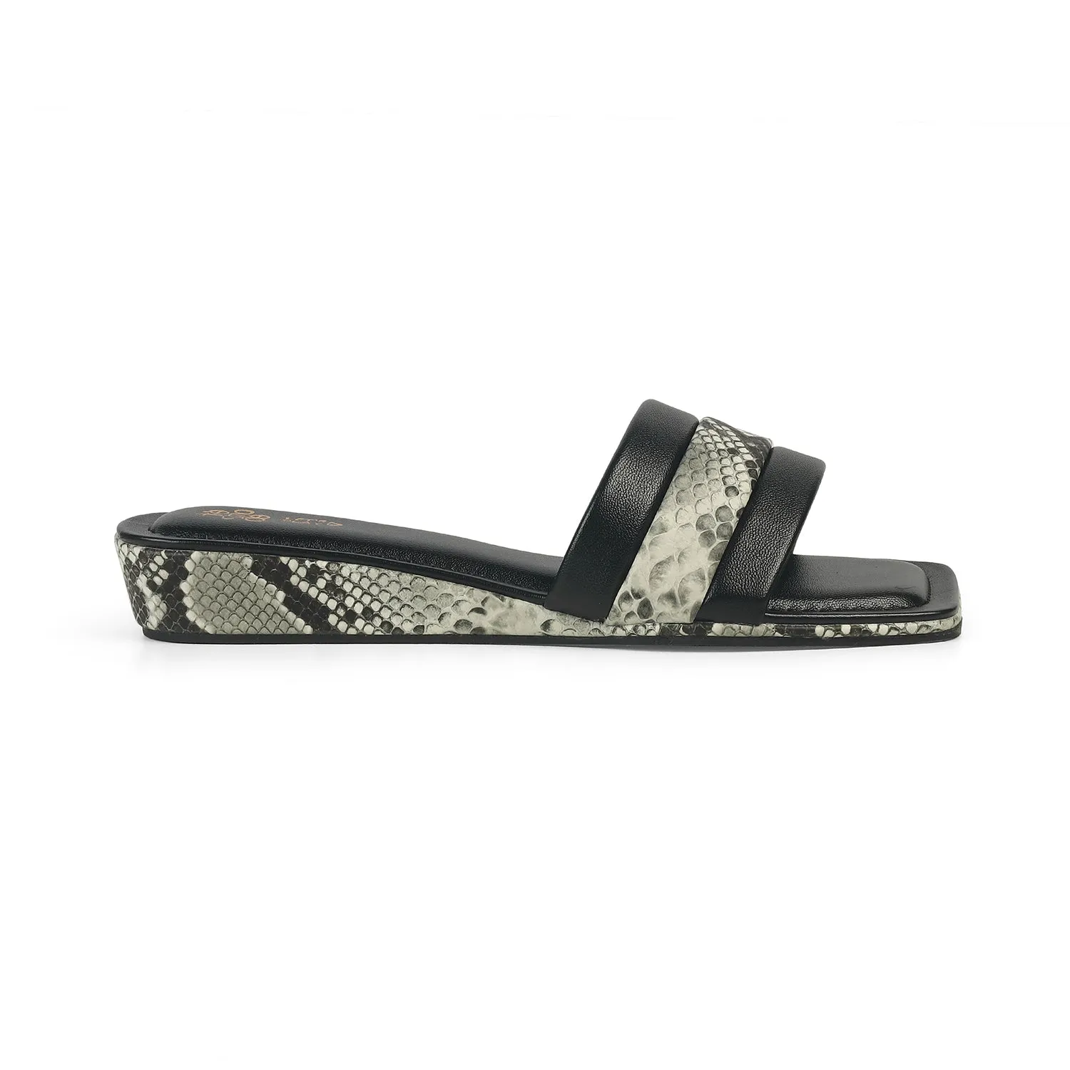 Tresmode Kelo Black Women's Dress Small Wedge Sandals
