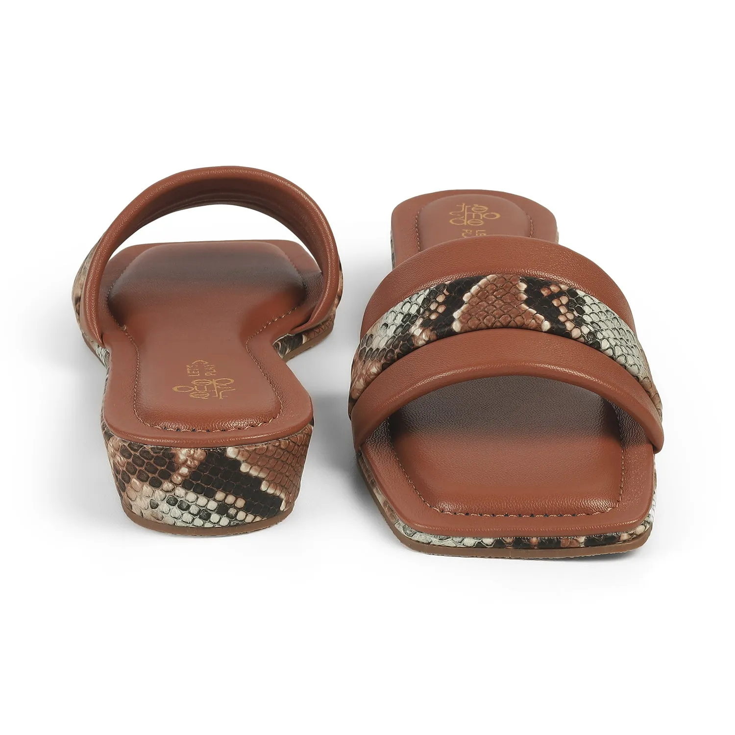 Tresmode Kelo Tan Women's Dress Small Wedge Sandals