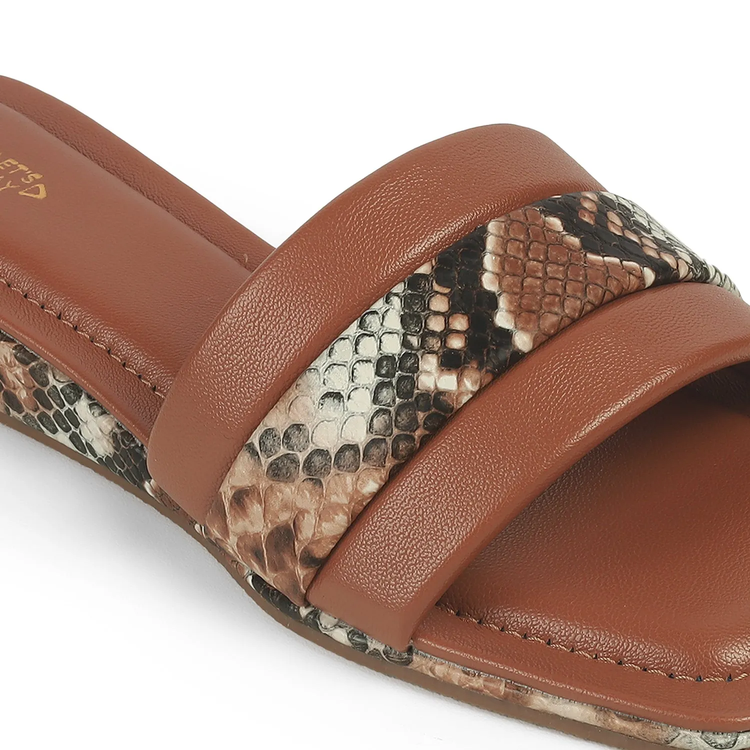 Tresmode Kelo Tan Women's Dress Small Wedge Sandals