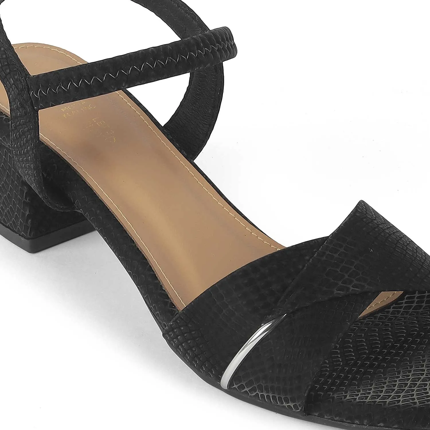 Tresmode Lux Black Women's Dress Block Heel Sandals