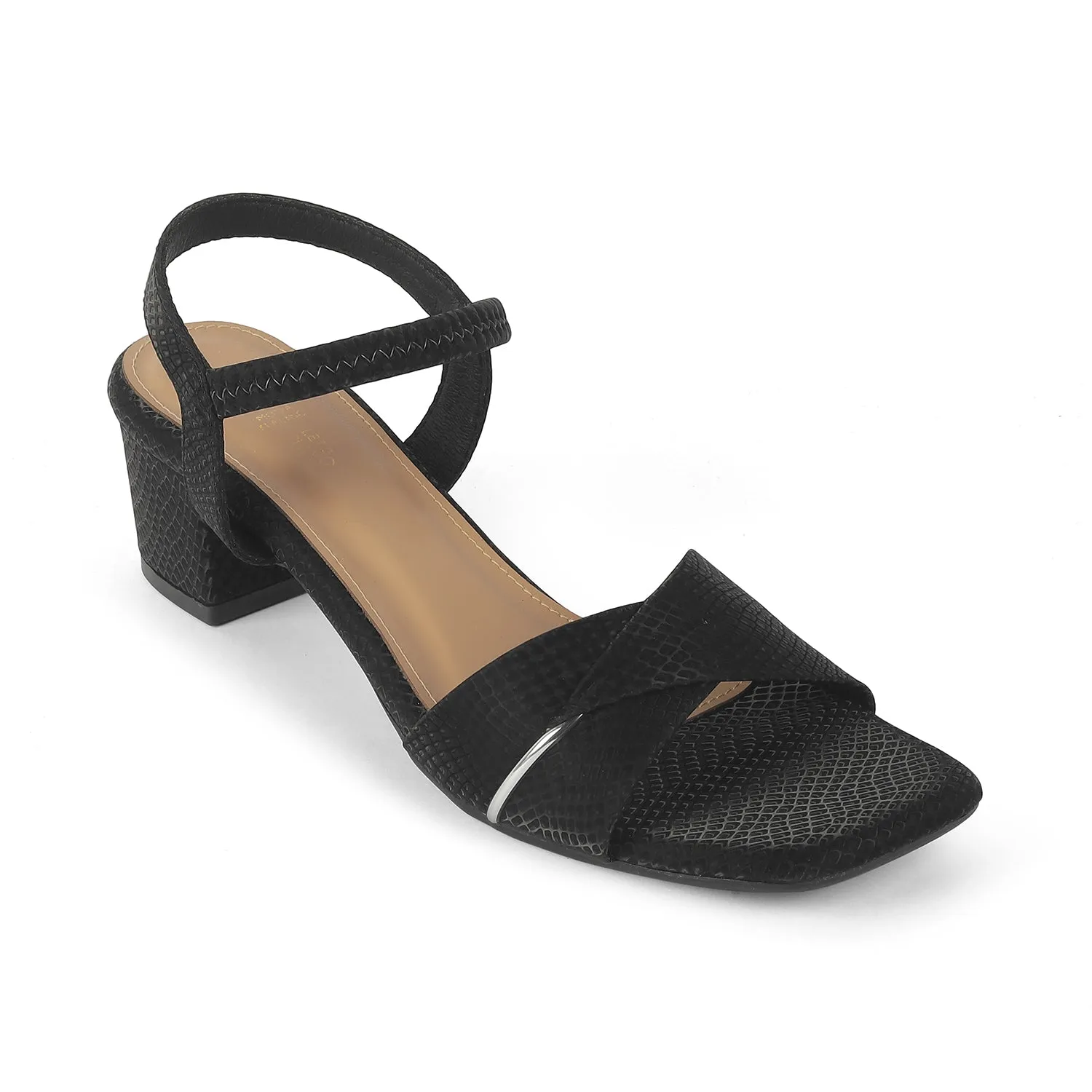 Tresmode Lux Black Women's Dress Block Heel Sandals