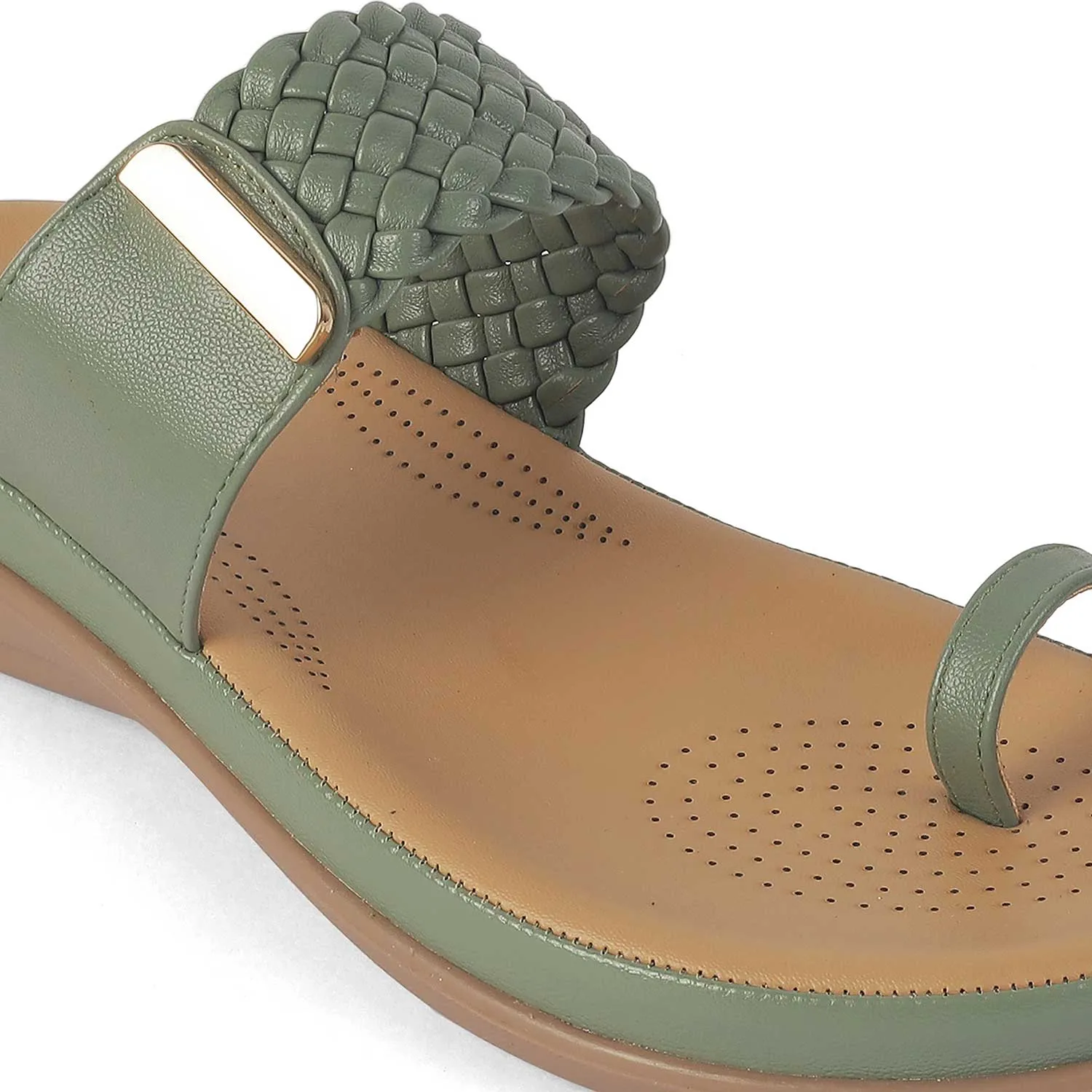 Tresmode Rauma Green Women's Casual Platform Flats
