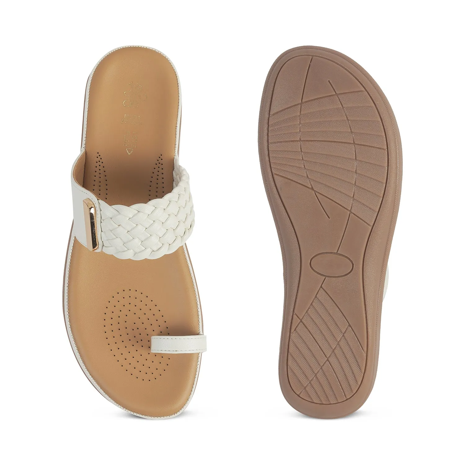 Tresmode Rauma White Women's Casual Platform Flats
