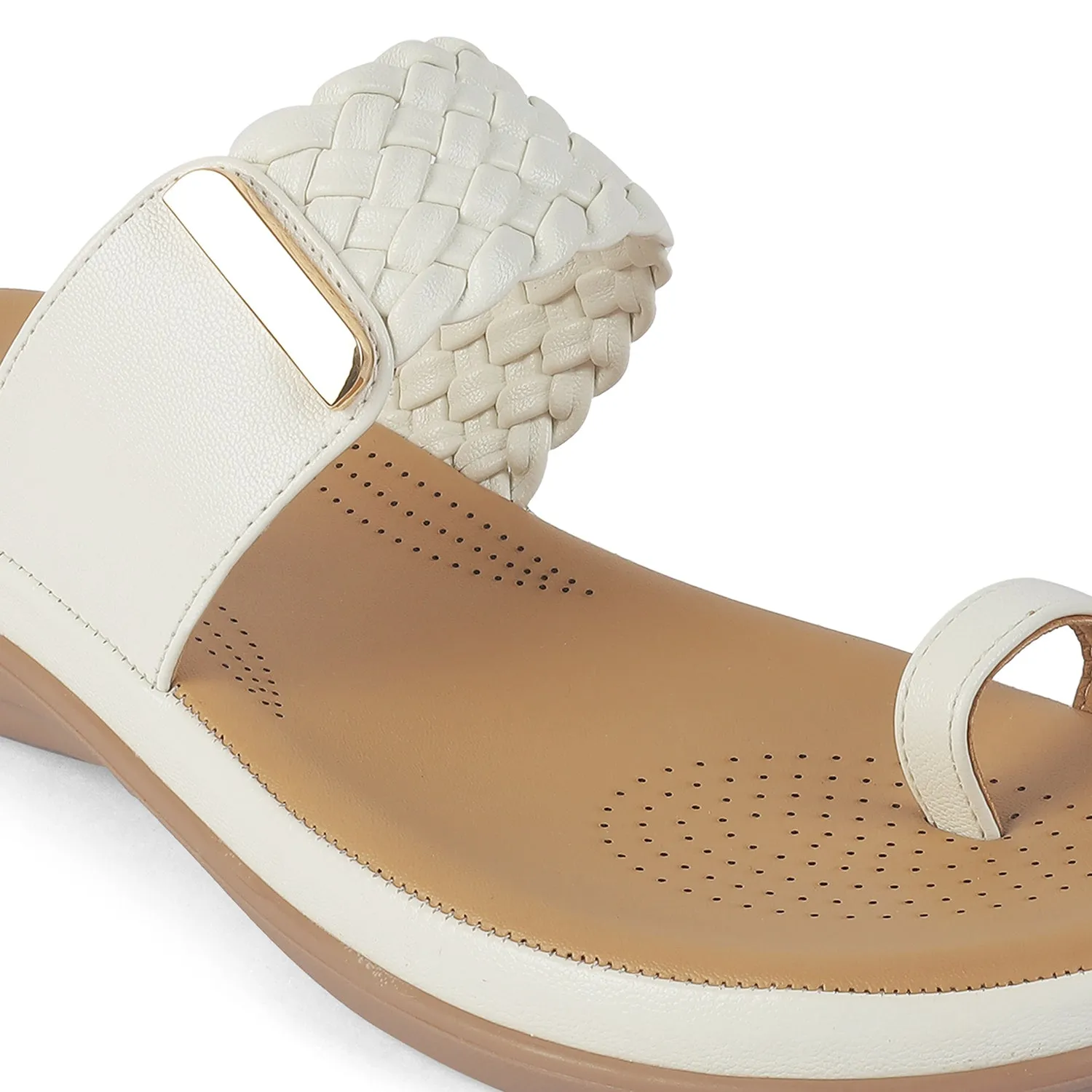 Tresmode Rauma White Women's Casual Platform Flats