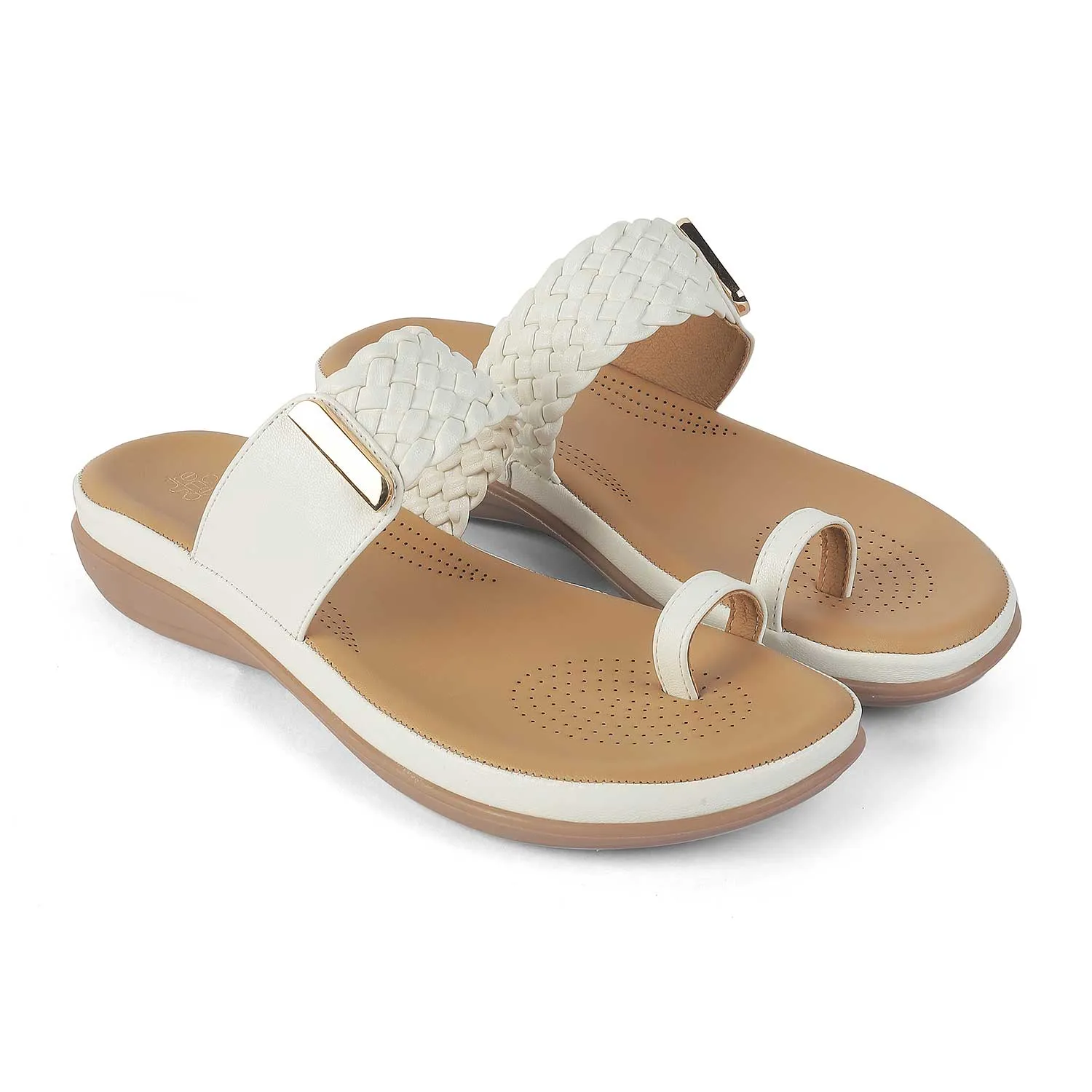Tresmode Rauma White Women's Casual Platform Flats