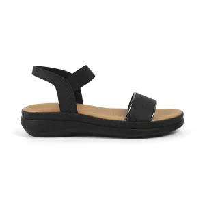 Tresmode Reny Black Women's Casual Platform Flats