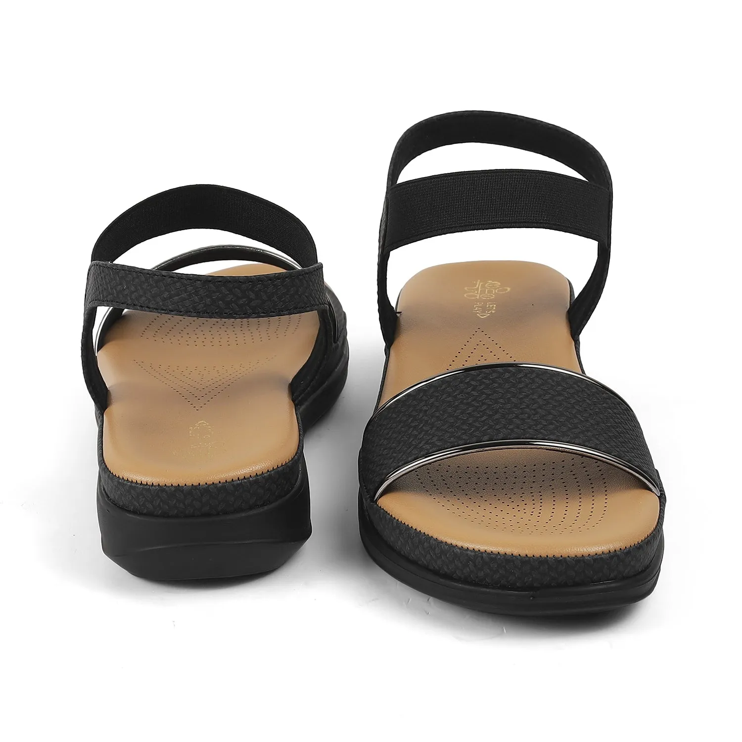 Tresmode Reny Black Women's Casual Platform Flats
