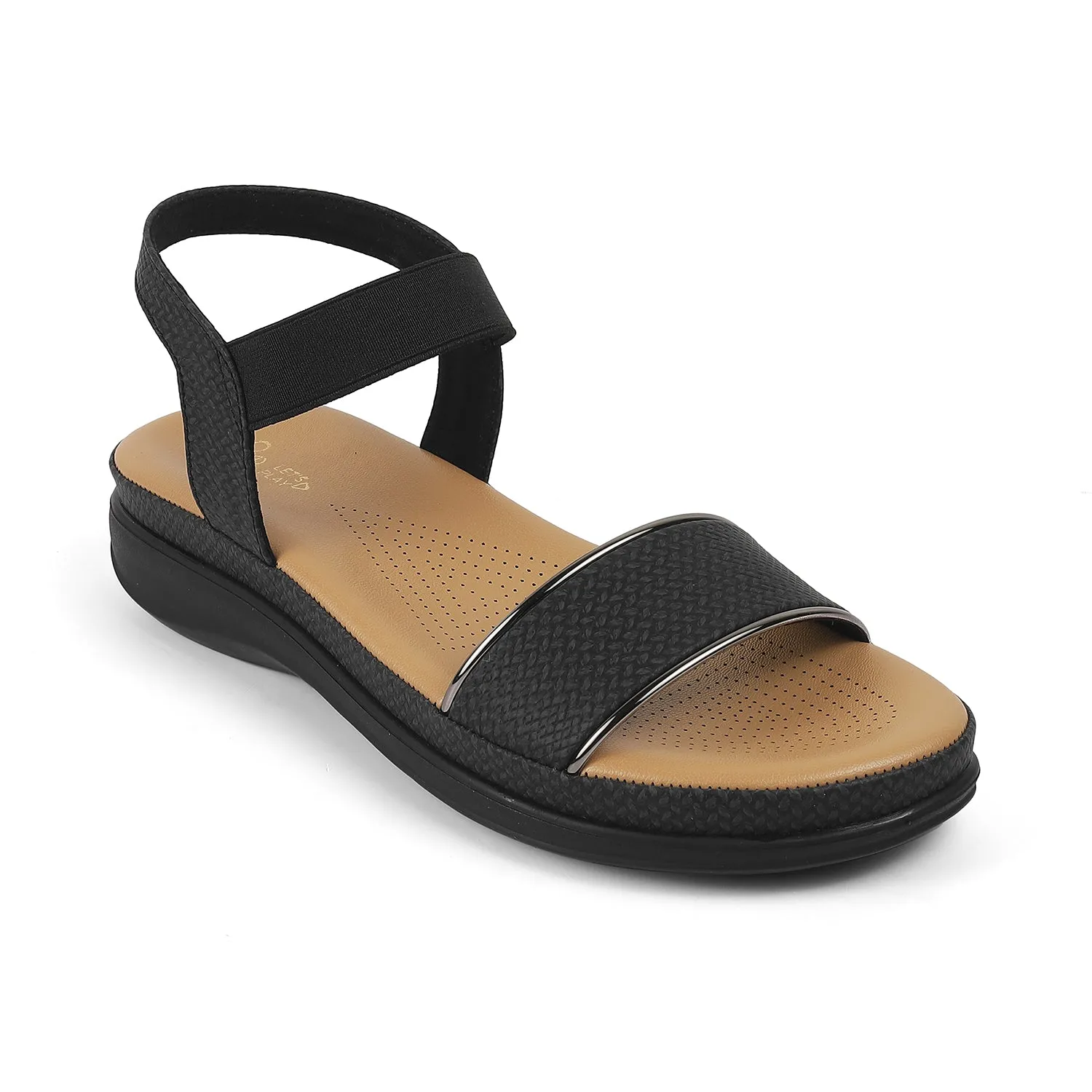 Tresmode Reny Black Women's Casual Platform Flats