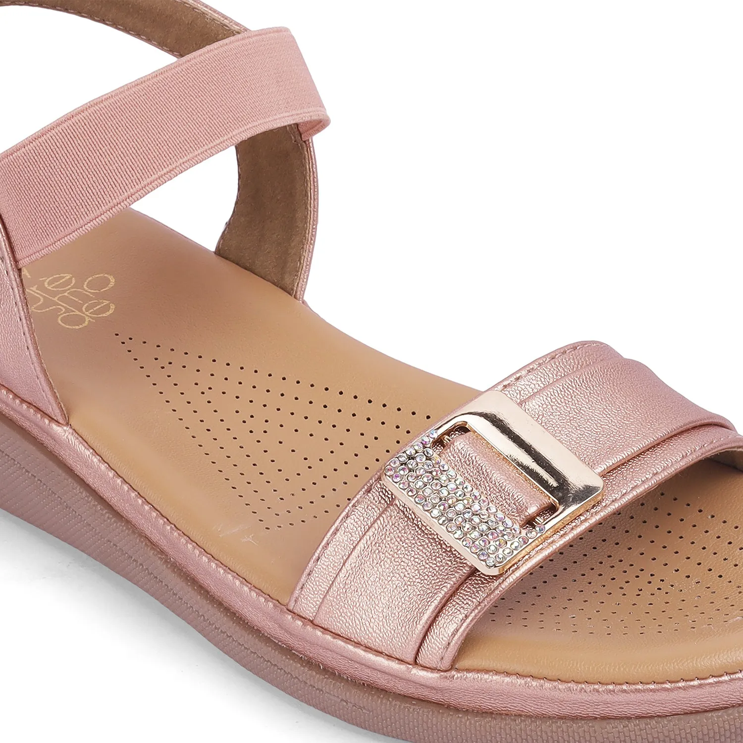 Tresmode Stepi TMS-1 Rose Gold Women's Casual Platform Flats