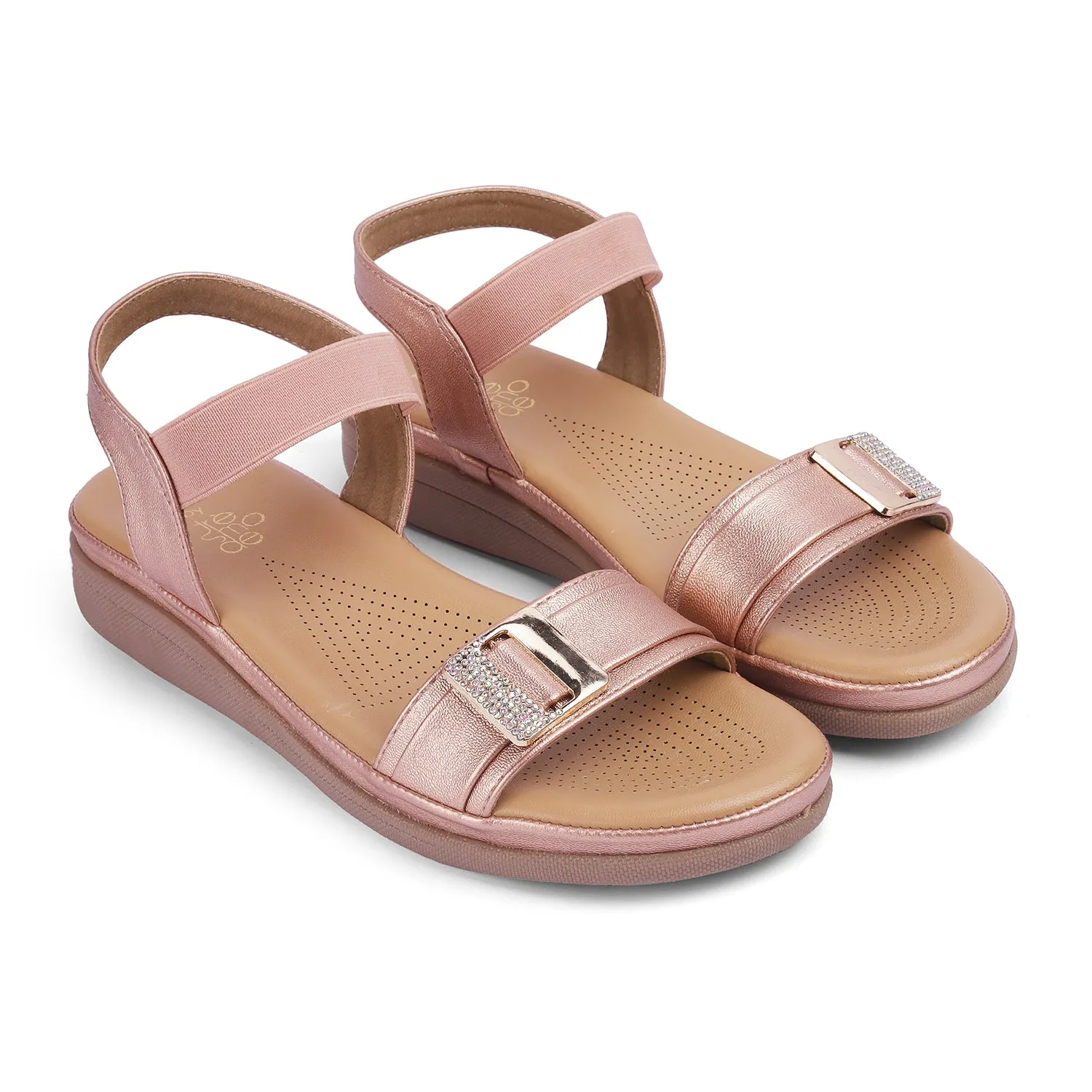 Tresmode Stepi TMS-1 Rose Gold Women's Casual Platform Flats
