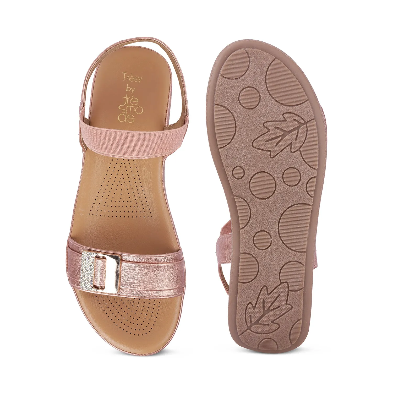 Tresmode Stepi TMS-1 Rose Gold Women's Casual Platform Flats