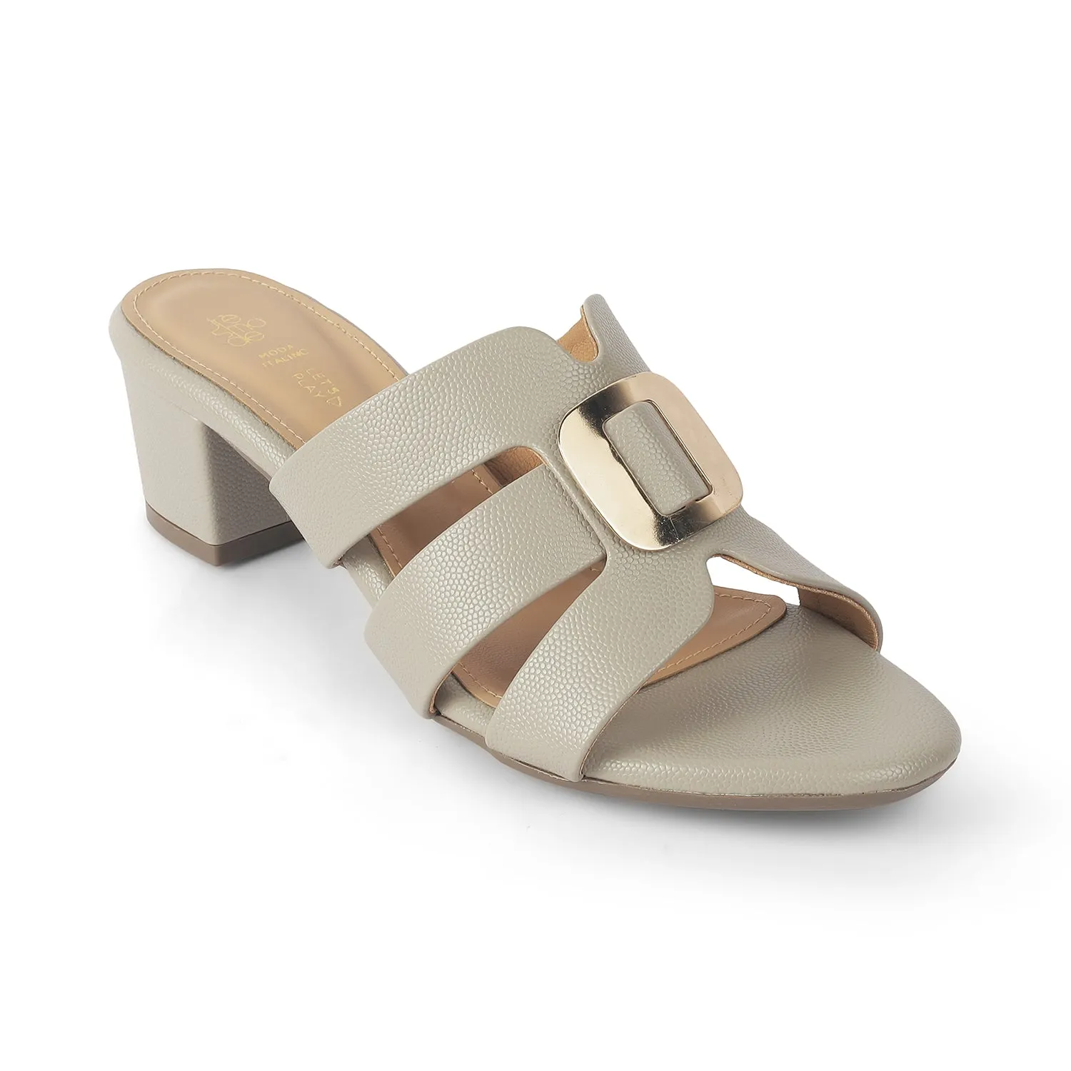 Tresmode Tangle Grey Women's Dress Block Heel Sandals