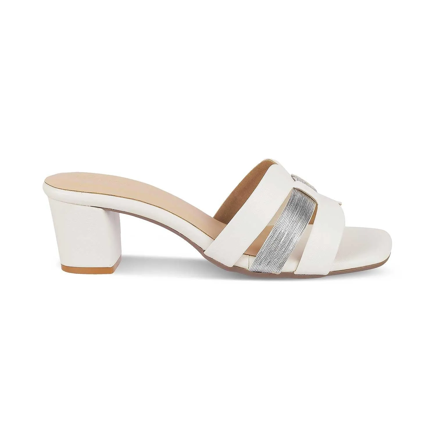 Tresmode Tosilo White Women's Dress Block Heel Sandals
