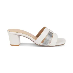 Tresmode Tosilo White Women's Dress Block Heel Sandals