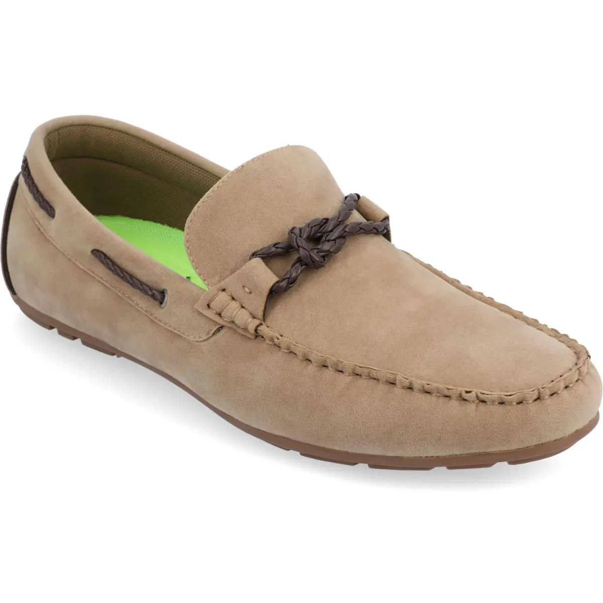 Tyrell Mens Faux Leather Slip-On Boat Shoes