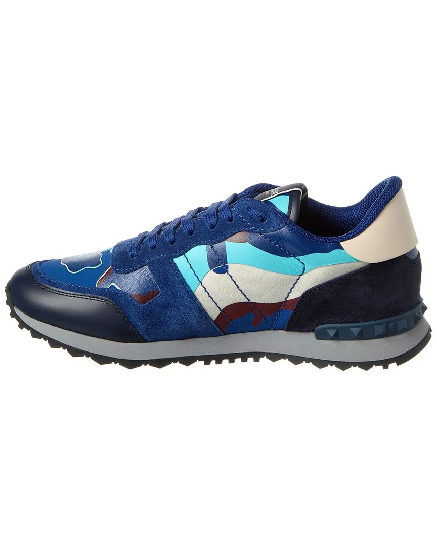 Valentino Camo Canvas & Leather Sneaker