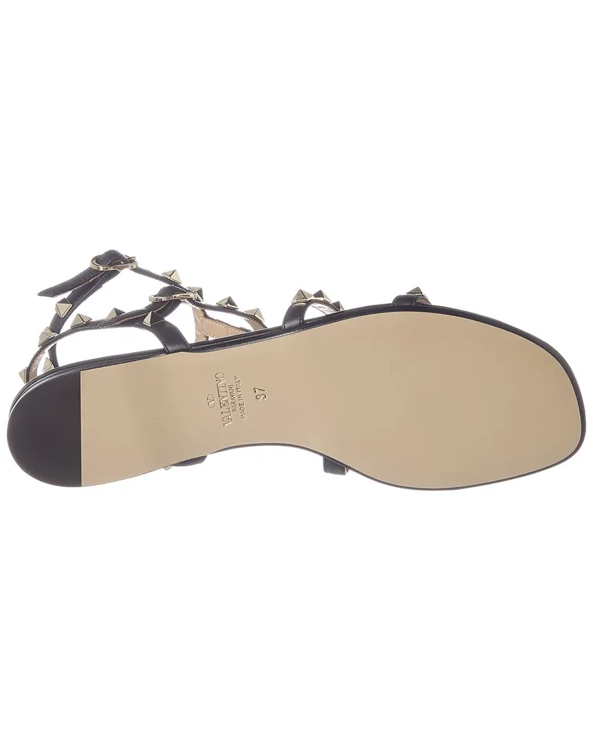 Valentino Rockstud Caged Leather Ankle Strap Sandal